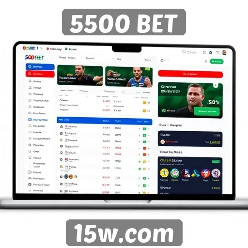 Interface do usuário no site 5500 BET